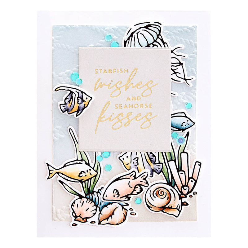 Spellbinders Glimmer Plate & Die Set - Seahorse Kisses Sentiments, GLP-372