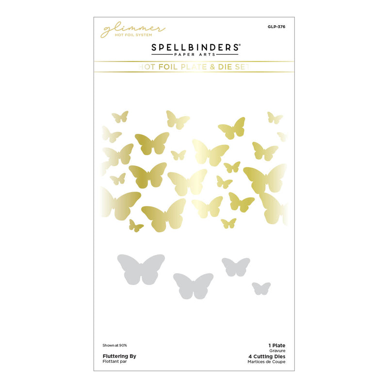 Spellbinders Glimmer Hot Foil Plate & Die Set - Fluttering By, GLP-376