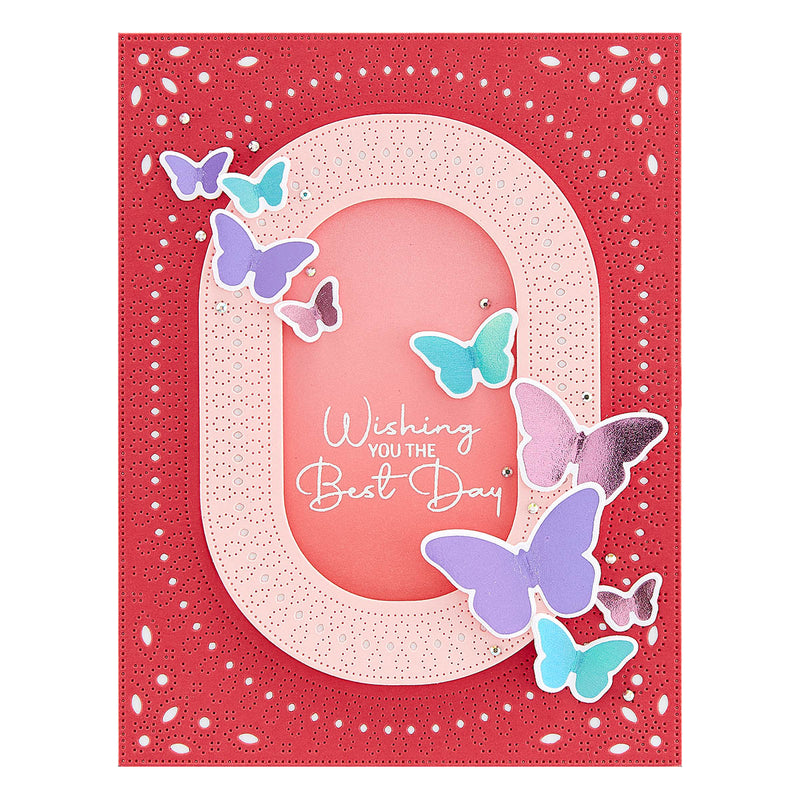 Spellbinders Glimmer Hot Foil Plate & Die Set - Fluttering By, GLP-376