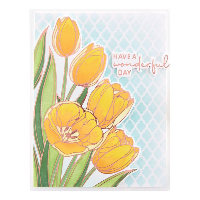 Spellbinders Glimmer Hot Foil Plate & Die Set -Wonderful Tulips, GLP-377