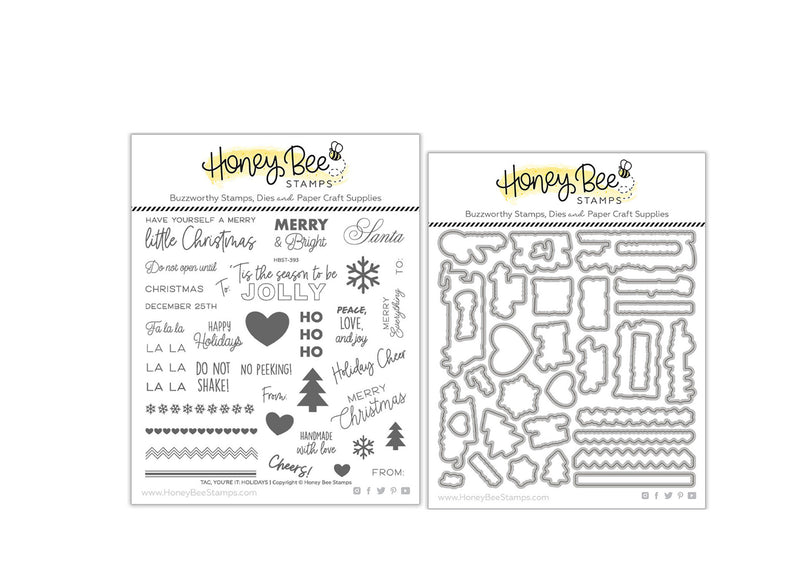 Honey Bee - Tag, You're It: Holidays Stamp & Honey Cuts Sets, HBST-393, HBDS-393