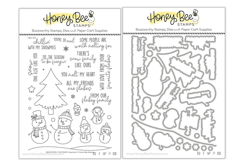 Honey Bee - Snow Family Like Ours Stamp & Honey Cuts , HBST379 & HBDS379