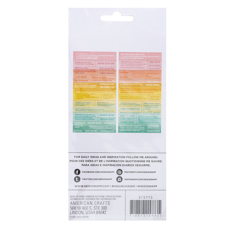 Heidi Swapp - Sun Chaser Definition Stickers 56Pc, HS315773