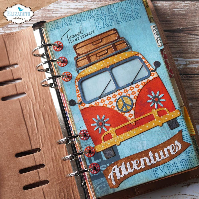 Elizabeth Craft Designs Stamp and Die Kit - Retro Bus, K008