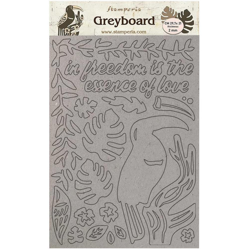 Stamperia Amazonia Greyboard Cut-Outs - Toucan, LSPDA421 WAS $13.70