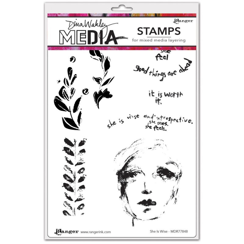 Dina Wakley MEdia Cling Stamps - She Is Wise, MDR77848