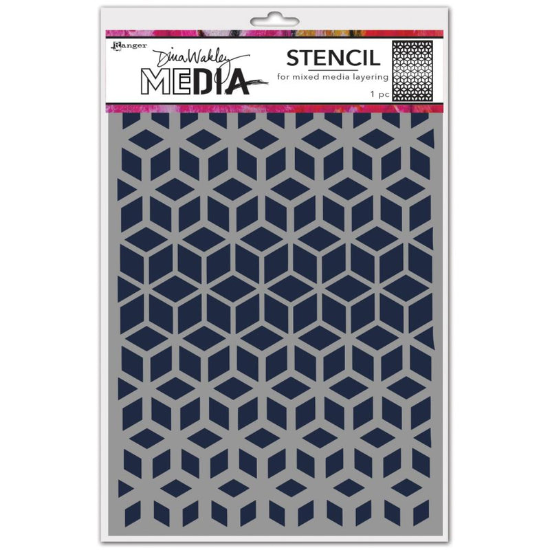 Dina Wakley MEdia Stencil 6"X9" - Cubed, MDS77657