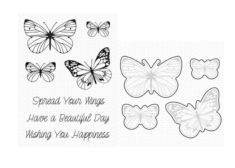 My Favorite Things  Spread Your Wings Stamp & Die-namics Set, Retired