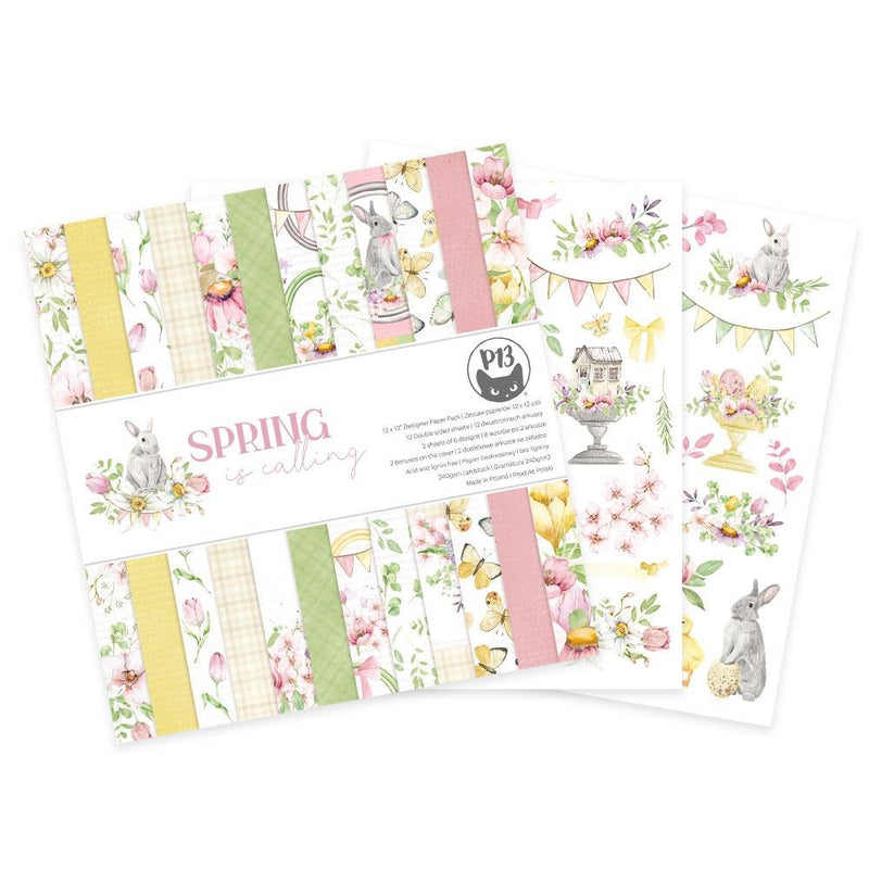 P13 Double-Sided Paper Pad 12x12 12/Pc - Spring is Calling, P13SPC08