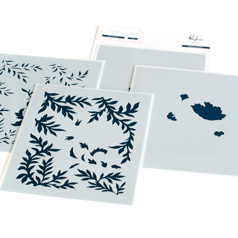 Pinkfresh Studio Cling Stamp, Die & Stencil Sets - Blooming Vines, 149822/149922/150022