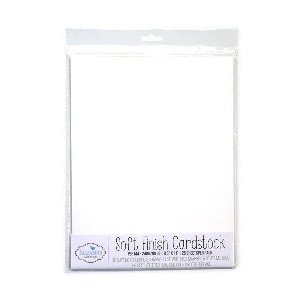 Elizabeth Craft Designs - Soft Finish Cardstock - White - 25 Pack, PSF144