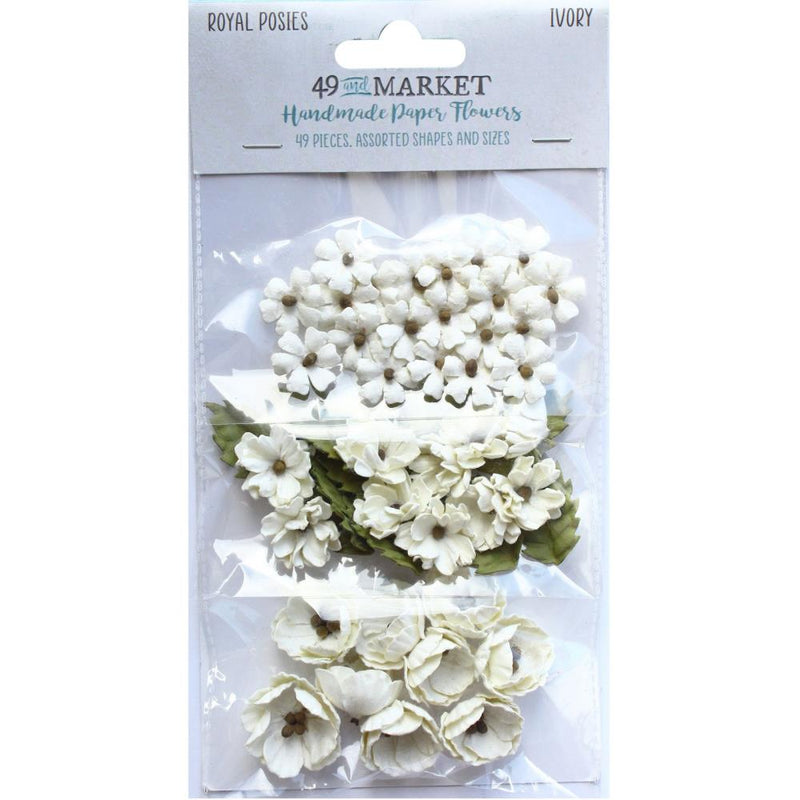 49 and Market Paper Flowers - Royal Posies - Ivory, RP34086