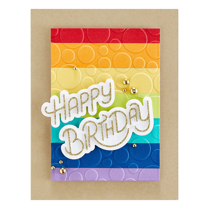 Spellbinders Etched Dies - Stylized Happy Birthday, S2-342