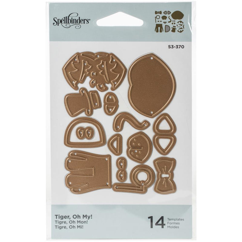 Spellbinders D-Lites Etched Dies - Tiger, Oh My!, S3-370 Retired