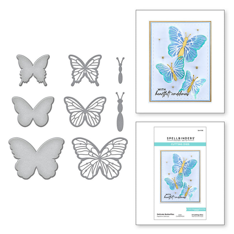 Spellbinders - Delicate Butterflies Etched Dies, S4-1176, by Bibi Cameron