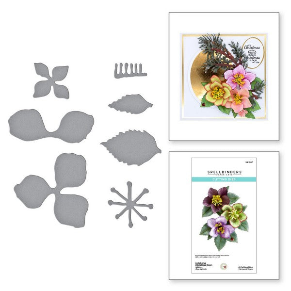 Spellbinders Etched Dies - Helleborus (Christmas Rose), S4-1207 by Susan Tierney-Cockburn