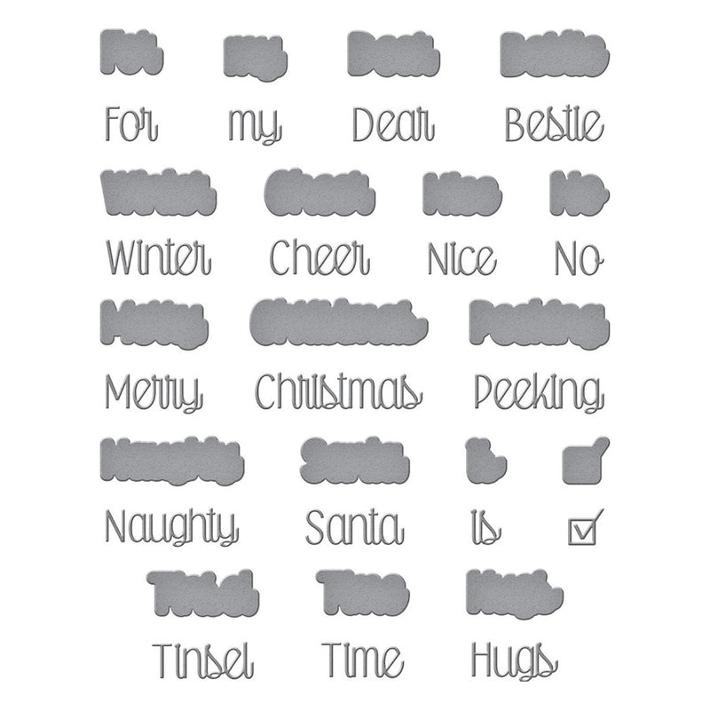 Spellbinders Etched Dies - Tinsel Time Sentiments, S4-1224