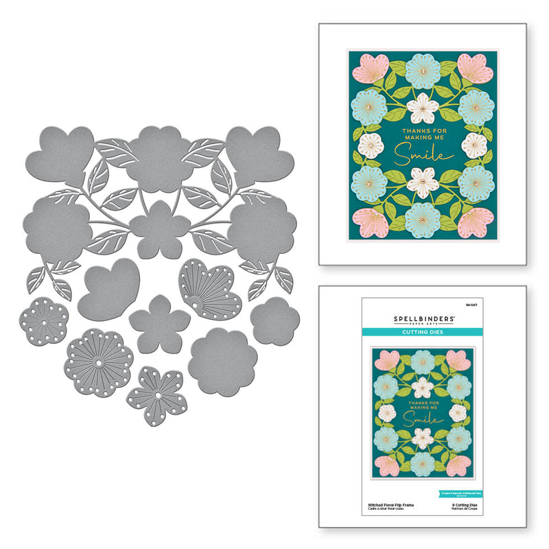 Spellbinders Cutting Dies - Stitched Floral Flip Frame, S4-1267