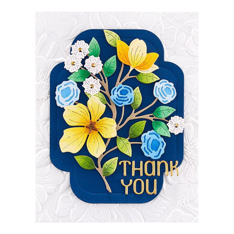 Spellbinders Etched Dies - Four Petal Thank You Floral, S4-1276