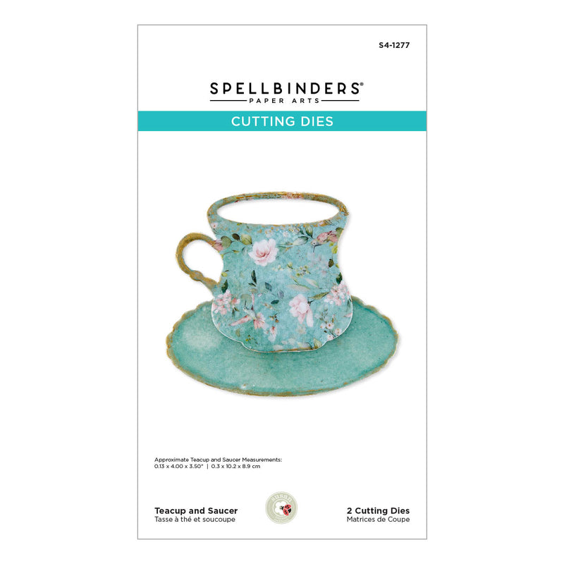 Spellbinders Etched Dies - Tea Cup and Saucer, S4-1277