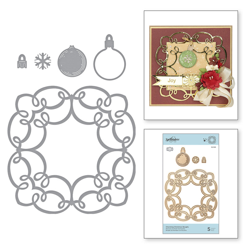 Spellbinders Shapabilities Etched Dies - A Charming Christmas Collection by Becca Feeken - Charming Christmas Boughs, S4-948