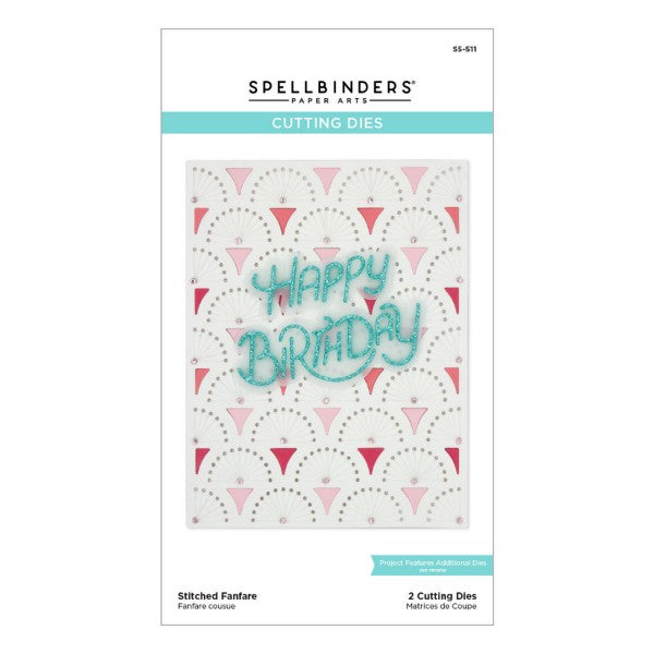 Spellbinders - Stitched Fanfare Dies- the Birthday Celebrations Collection, S5-511