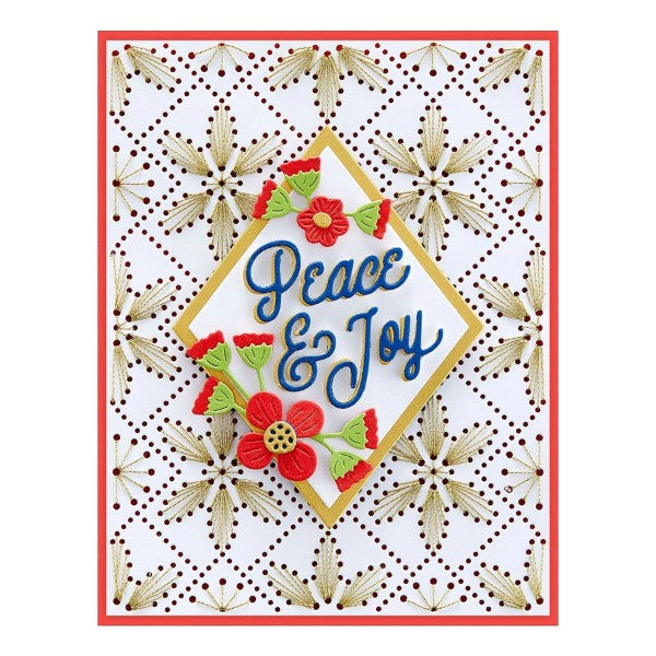 Spellbinders Etched Dies - Stitched Petal Diamond Background,  S5-529