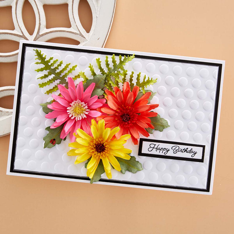 Spellbinders Etched Dies - Gerber Daisy & Ladybugs, S5-531