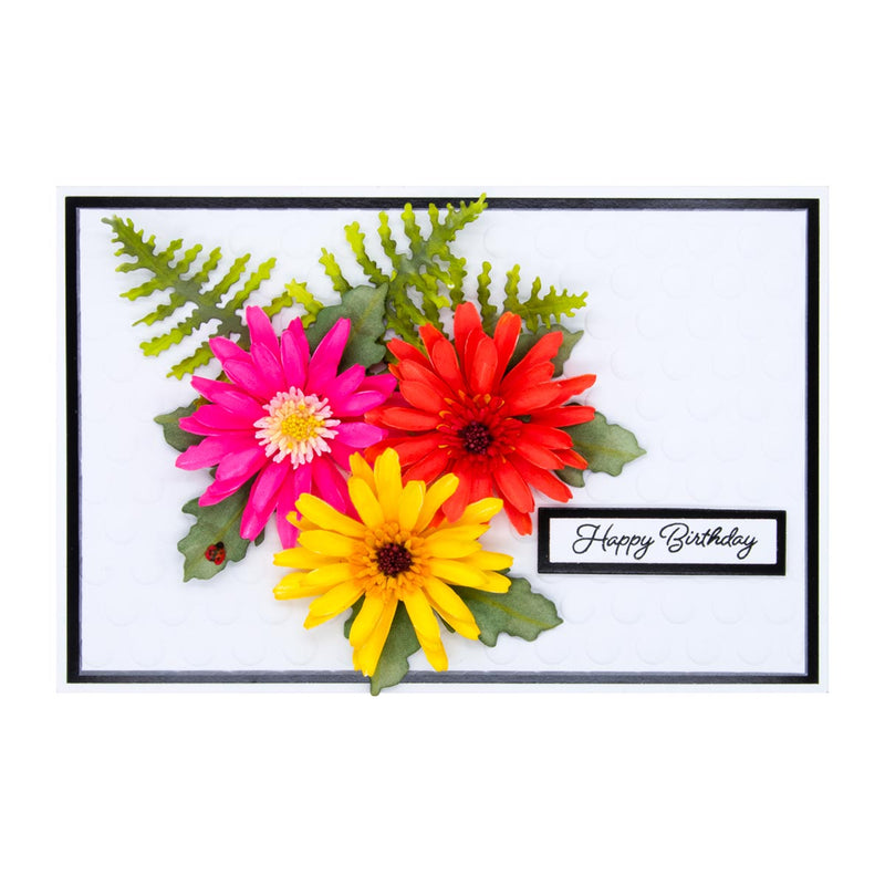 Spellbinders Etched Dies - Gerber Daisy & Ladybugs, S5-531