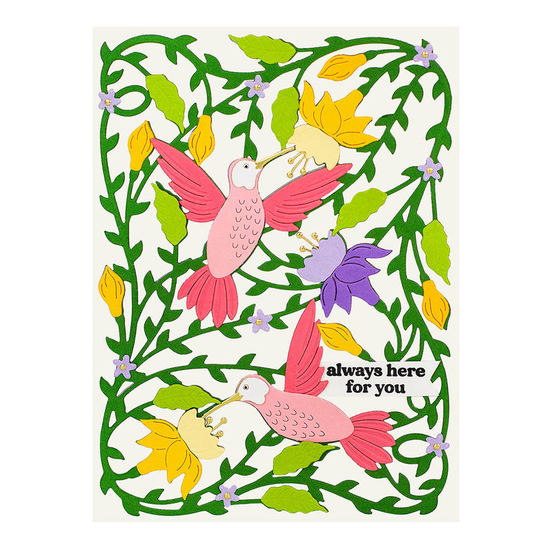 Spellbinders Etched Dies - Delicate Floral Hummingbirds, S7-230