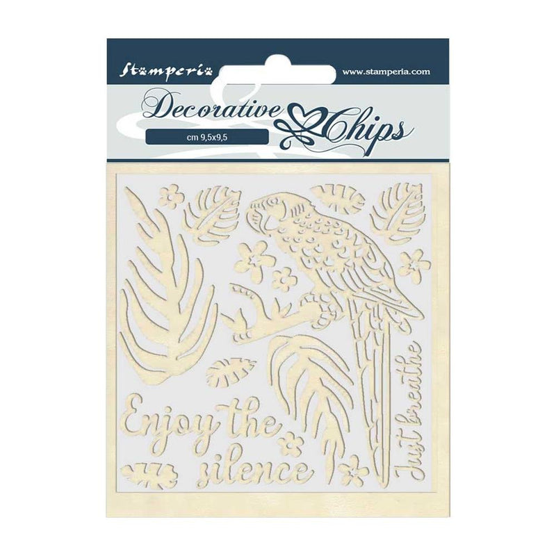 Stamperia Decorative Chips - Amazonia - Parrot, SCB41 WAS $3.60