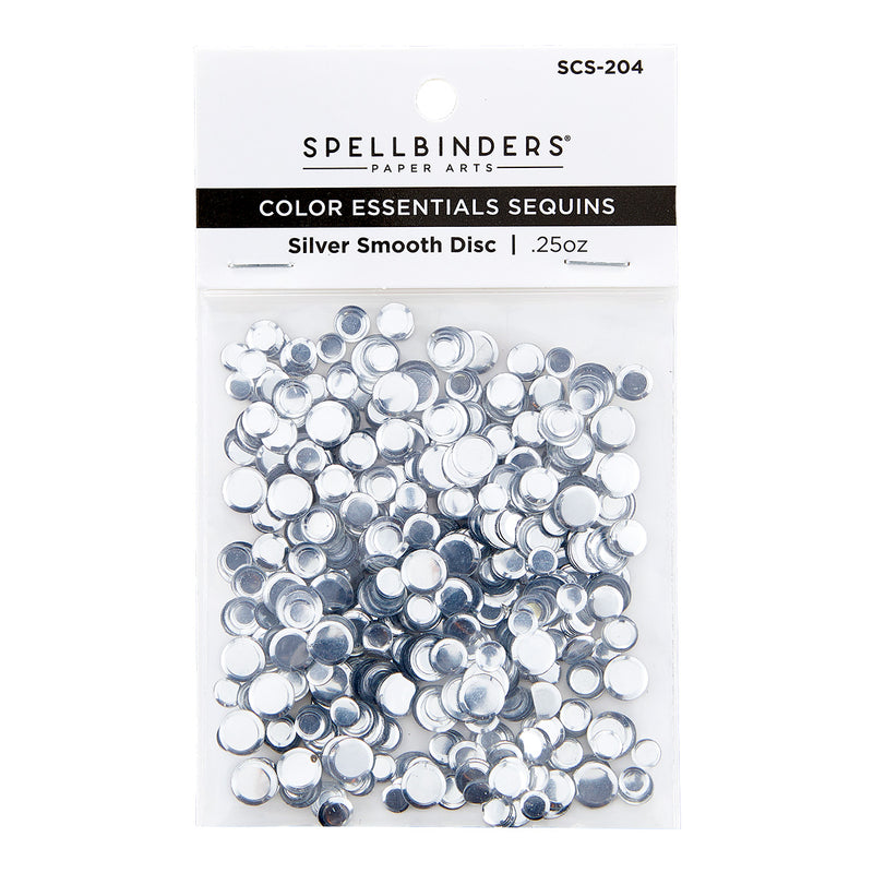 Spellbinders Color Essentials Sequins - Silver Smooth Disc, SCS-204