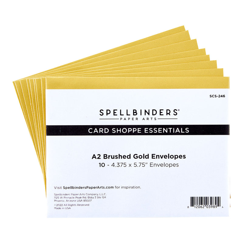 Spellbinders A2 Envelopes 10Pk - Brushed Gold, SCS-246