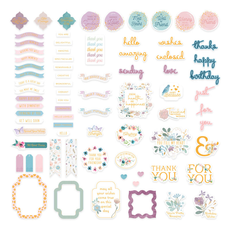 Spellbinders Printed Die-Cuts - Floral Friendship Sentiments, SCS-276