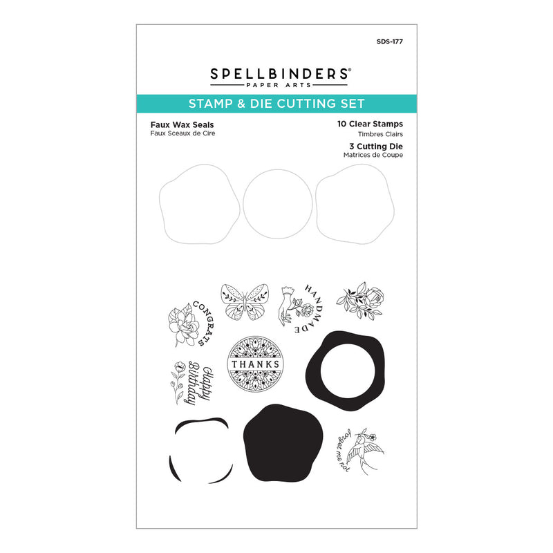 Spellbinders Clear Stamp & Die Set - Faux Wax Seals, SDS-177