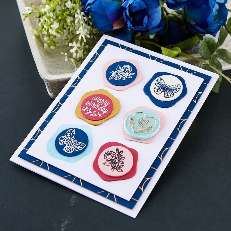 Spellbinders Clear Stamp & Die Set - Faux Wax Seals, SDS-177