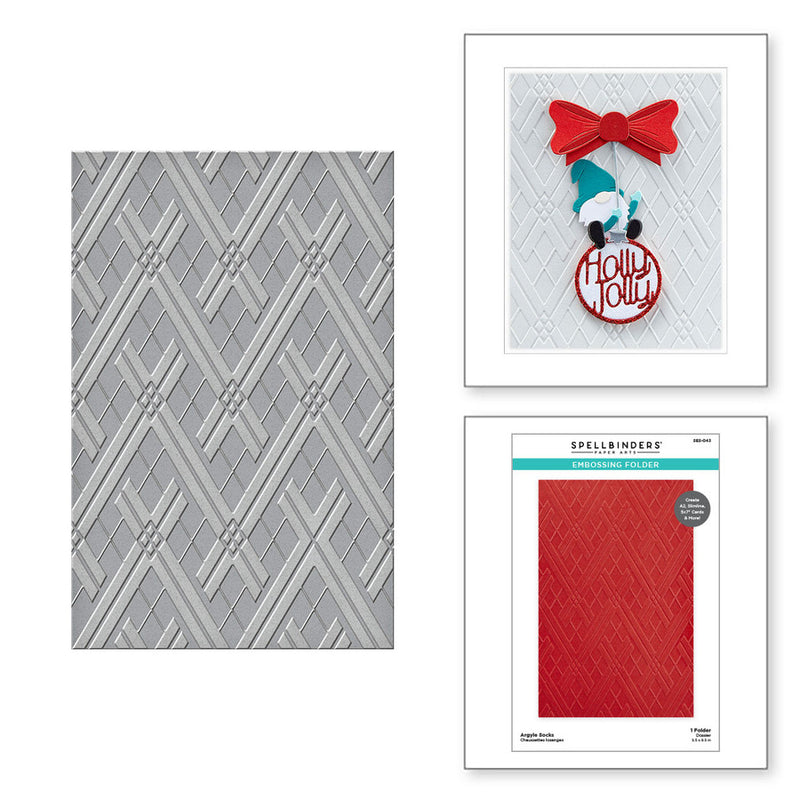 Spellbinders Embossing Folder - Argyle Socks, SES-043