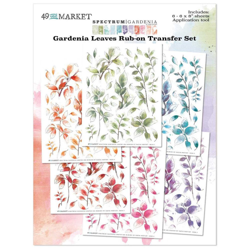 49 & Market Rub-On Transfer Set - Spectrum Gardenia - Leaves, SG23688