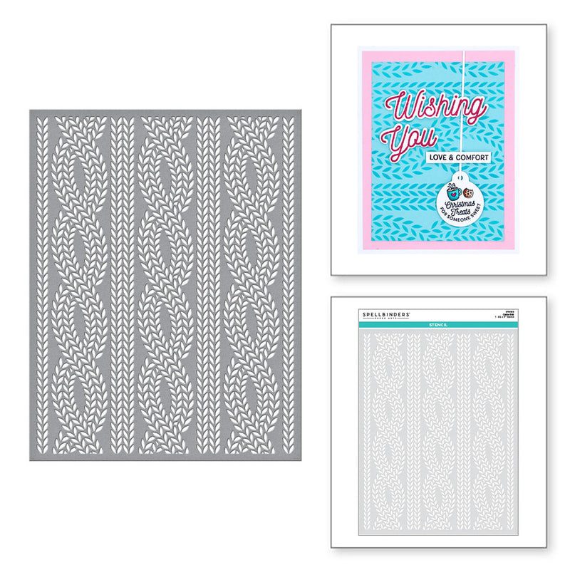 Spellbinders Stencil - Cable Knit, STN-026