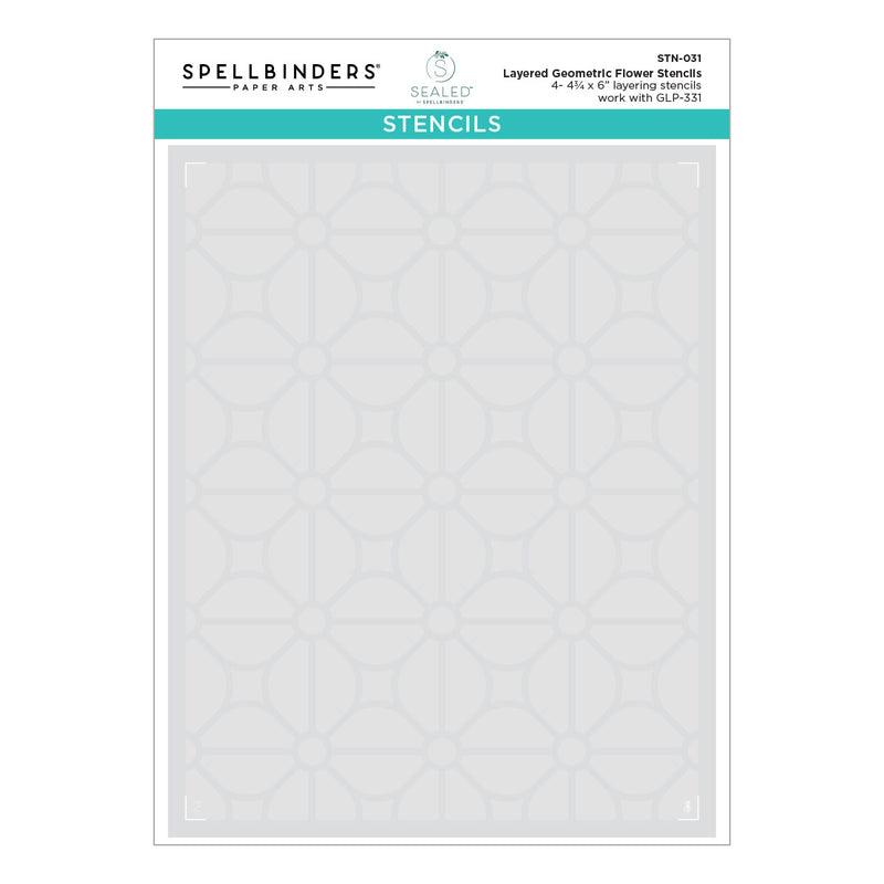 Spellbinders Stencil Set - Layered Geometric Flower, STN-031