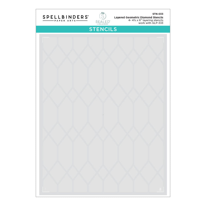 Spellbinders Stencil Set - Layered Geometric Diamond, STN-033