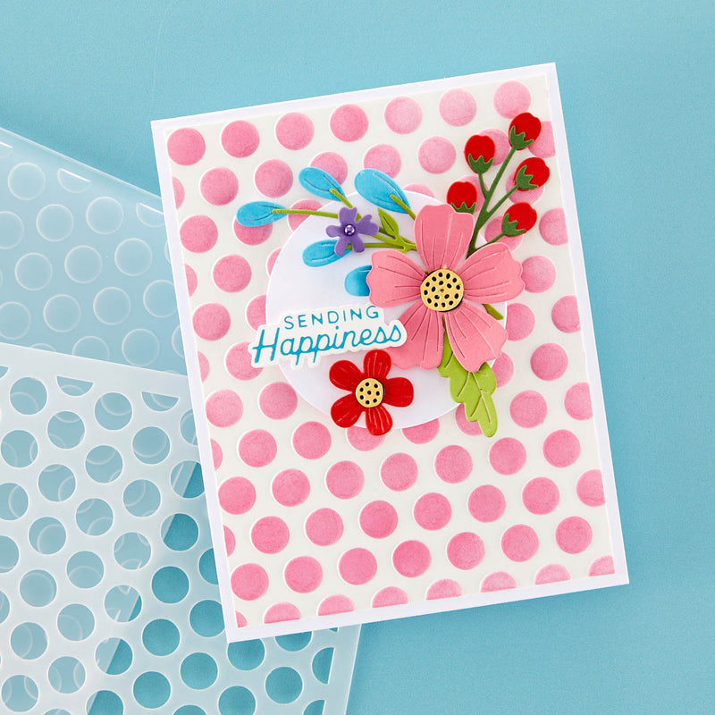 Spellbinders Stencil - Puff Dotty, STN-046