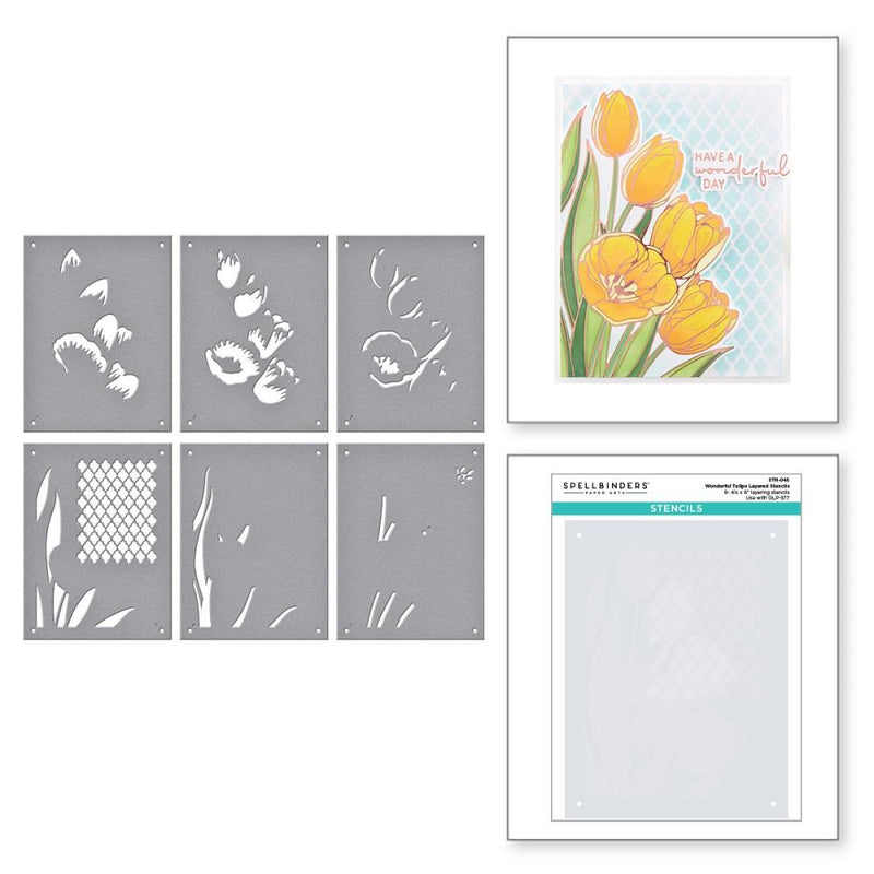 Spellbinders Stencil Set - Layered Wonderful Tulips, STN045