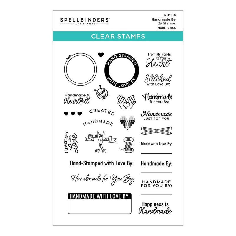 Spellbinders Clear Stamp Set - Handmade By, STP-114