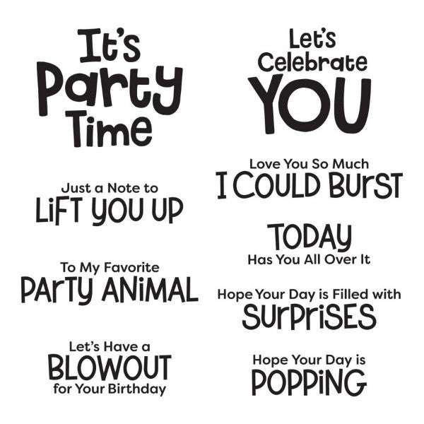 Spellbinders - It's Party Time Stamp Set - the Birthday Celebrations Collection, STP-120