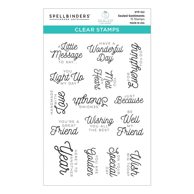 Spellbinders Clear Stamp Set - Sealed Sentiments, STP-122