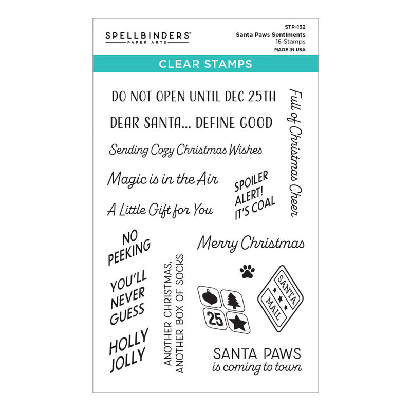 Spellbinders Clear Stamp Set - Santa Paws Sentiments, STP-132