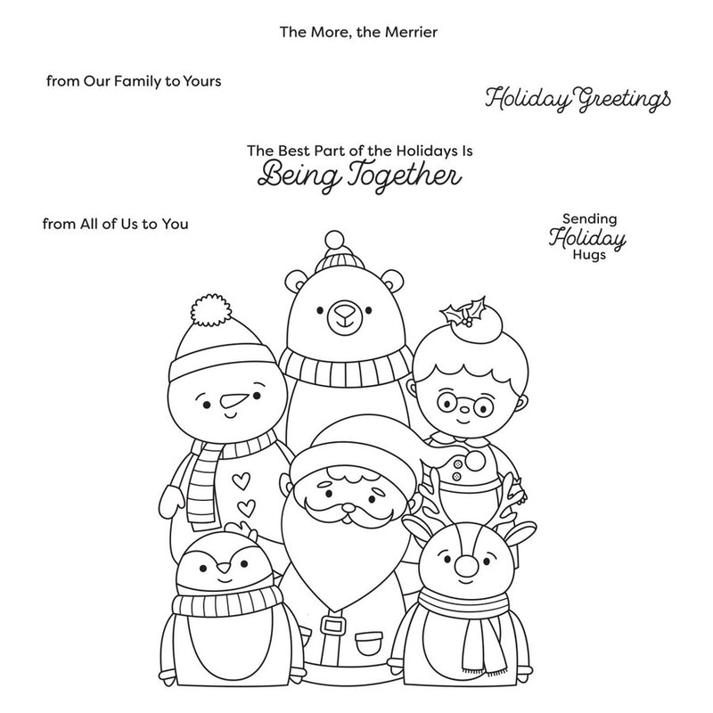 Spellbinders Clear Stamp Set - Holiday Group Hug, STP-137