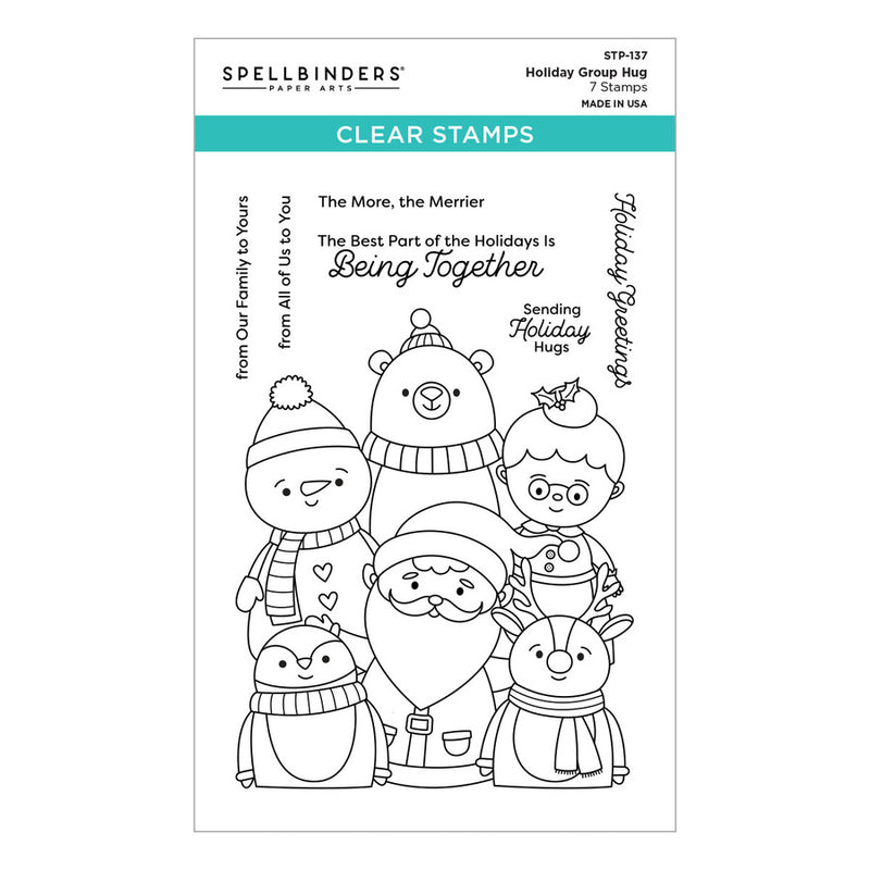 Spellbinders Clear Stamp Set - Holiday Group Hug, STP-137