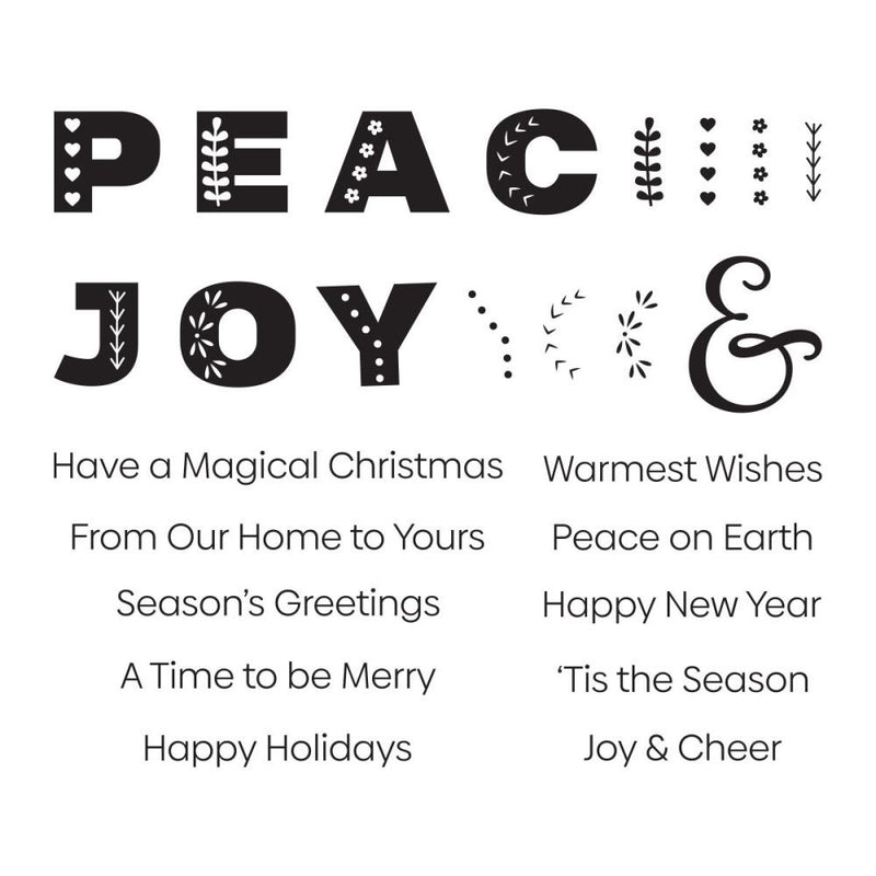 Spellbinders Clear Stamp Set - Peace & Joy, STP-140 by Zsoka Marko